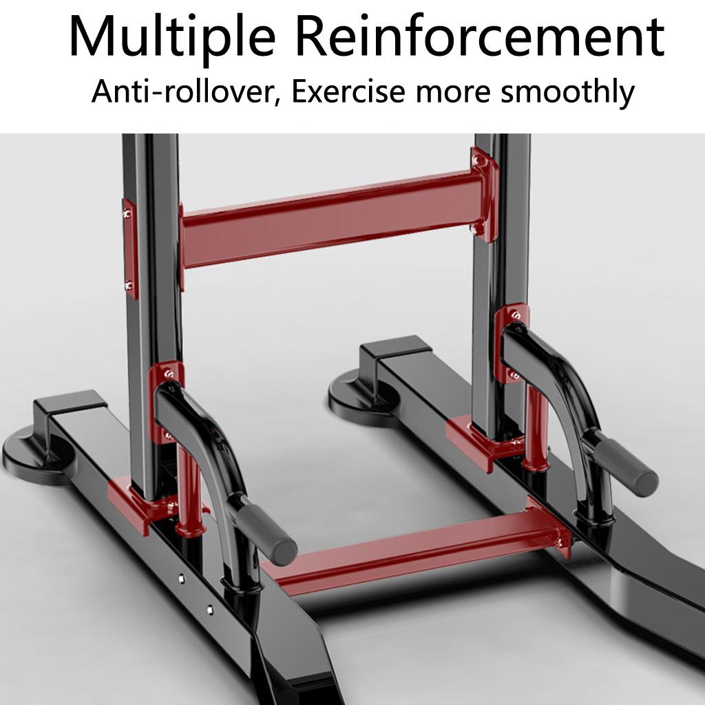 Power Tower Dip Station Adjustable Pull Up Bar Strength Training Exercise Indoor
