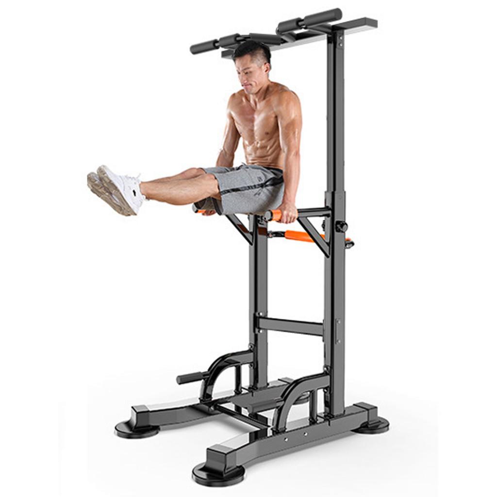 Power Tower Dip Station Adjustable Pull Up Bar Strength Training Exercise Indoor