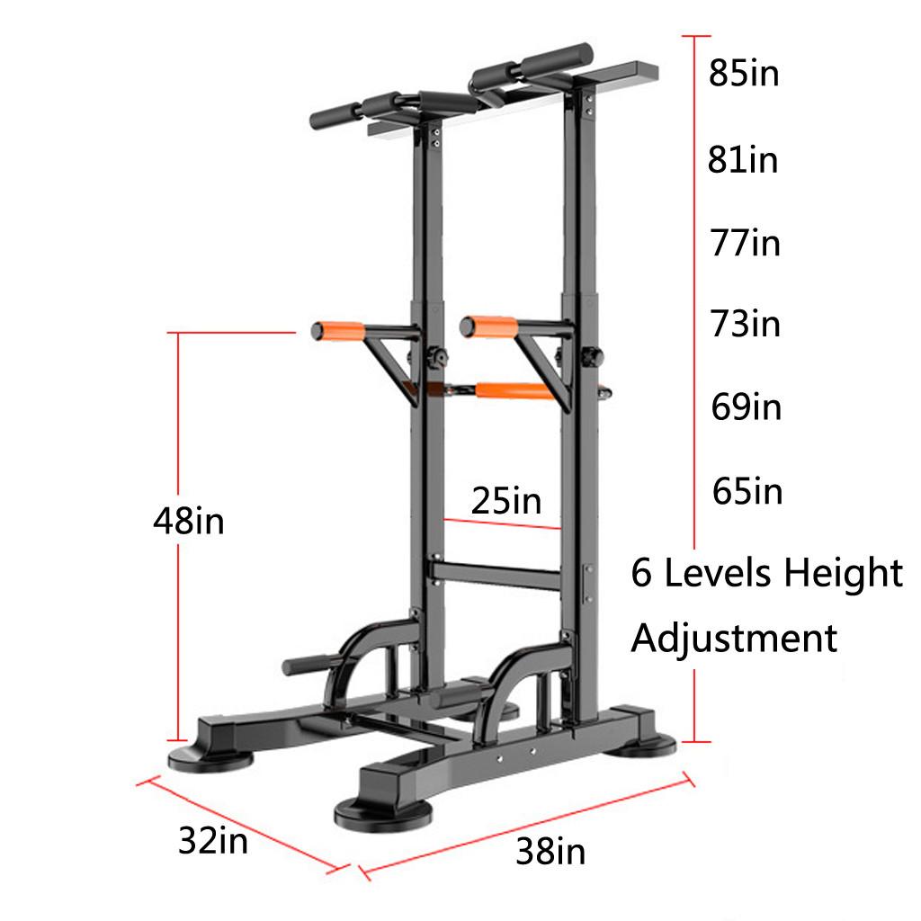 Power Tower Dip Station Adjustable Pull Up Bar Strength Training Exercise Indoor