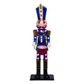 32" Blue and Black Christmas Light Up Nutcracker with Drum Decor