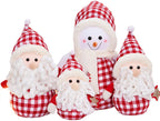BW-Christmas Decoration Surroundings Scene Decoration Christmas Snowman Old Man Doll Old Man Snowman Table Christmas Ornament Party Decor Gift Home Decorations-Red||Set