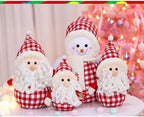 BW-Christmas Decoration Surroundings Scene Decoration Christmas Snowman Old Man Doll Old Man Snowman Table Christmas Ornament Party Decor Gift Home Decorations-Red||Set