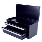 SUMERUZ Mini Tool Box with Drawers - Small Metal Tool Box, Micro Top Tool Chest for Tools Storage,Multi-Purpose Portable StoraCase Organizer (Black01)