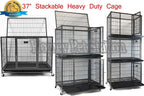 Homey Pet 37" Open Top Heavy Duty Dog Pet CaKennel w/Tray, Floor Grid, and Casters