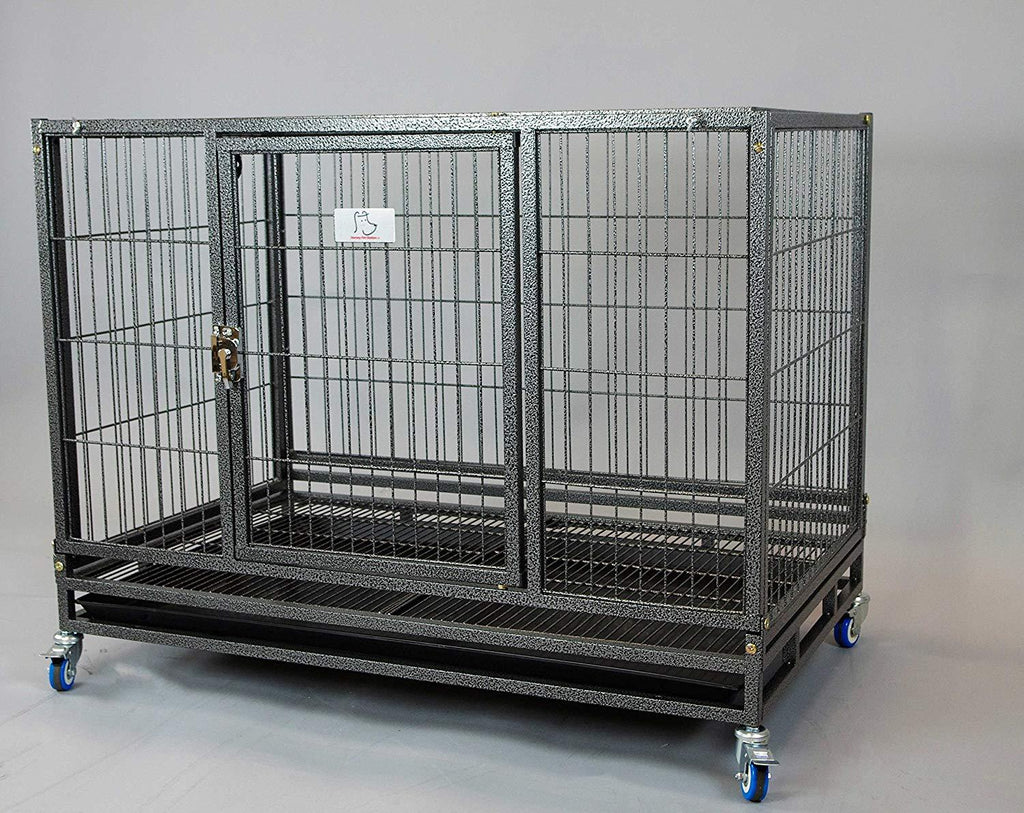 Homey Pet 37" Open Top Heavy Duty Dog Pet CaKennel w/Tray, Floor Grid, and Casters