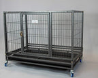 Homey Pet 37" Open Top Heavy Duty Dog Pet CaKennel w/Tray, Floor Grid, and Casters