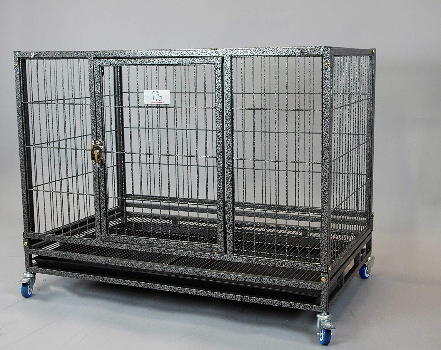 Homey Pet 37" Open Top Heavy Duty Dog Pet CaKennel w/Tray, Floor Grid, and Casters
