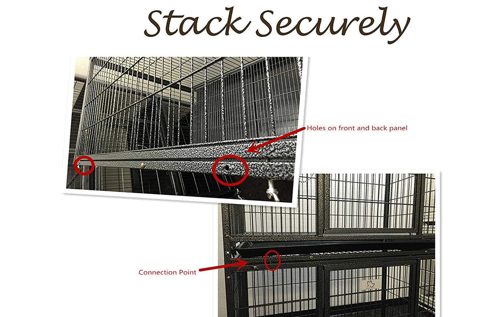 Homey Pet 37" Open Top Heavy Duty Dog Pet CaKennel w/Tray, Floor Grid, and Casters