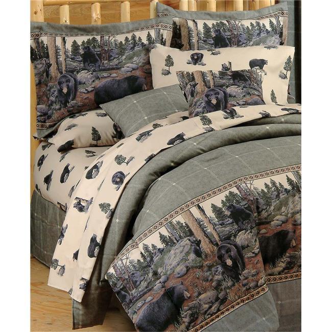 Blue RidTrading 09075600083BRT The Bears Full Size Comforter Set, Green - 4 Piece
