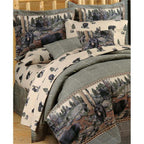 Blue RidTrading 09075600083BRT The Bears Full Size Comforter Set, Green - 4 Piece