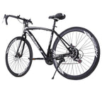 WJHWSX Road Bike 26IN 21 Speed Lightweight Aluminum Road Bike Disc Brakes Begasso Simanos Aluminum Frame Full Suspension ，Man Women Black