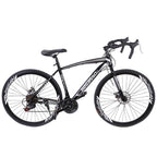 WJHWSX Road Bike 26IN 21 Speed Lightweight Aluminum Road Bike Disc Brakes Begasso Simanos Aluminum Frame Full Suspension ，Man Women Black