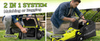 40V Electric Lawn Mower 16" Cordless Battery Powered Mower, 2 in 1 Mulching Lawnmower with 5-Position Height Adjustment 10.6 Gallon Bag, Small Push Lawn Trimmer, 2X4.0Ah Battery and 2 Chargers