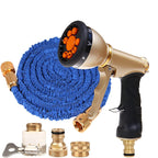 Garden Hoses Garden Hose Expandable Flexible Hose, Expanding Water Hose Kit Collapsible with Multifunction Nozzle, Durable Stronge Hose Fabric (Color : Blue, Size : 30m)