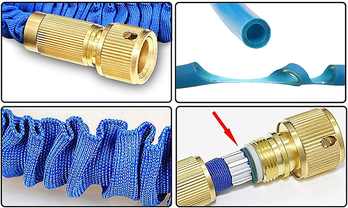 Garden Hoses Garden Hose Expandable Flexible Hose, Expanding Water Hose Kit Collapsible with Multifunction Nozzle, Durable Stronge Hose Fabric (Color : Blue, Size : 30m)