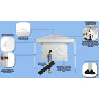 NS HPP 100 10 ft. x 10 ft. Commercial Instant Canopy-Pop Up Tent with Wall Panel White