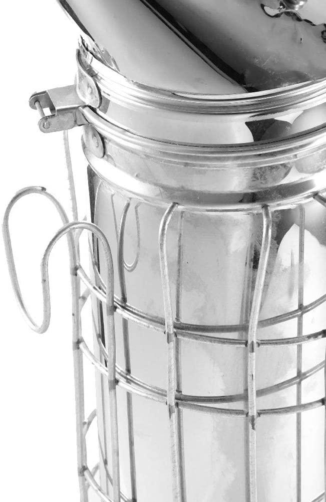 evtscan beekeeping starter tool kit, set of 4, bee hive smoker, brush, frame grip, and stainless steel j-hook lifter equipment