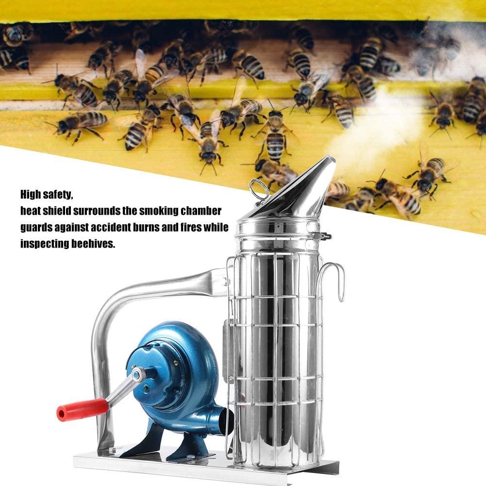 evtscan beekeeping starter tool kit, set of 4, bee hive smoker, brush, frame grip, and stainless steel j-hook lifter equipment