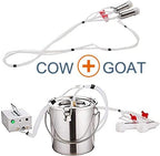 milking machine for goats and cow 2 in 1,pulsation vacuum pump electric 7l milker,food-grade,us standard.