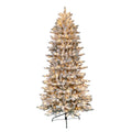 7.5 ft. Pre-Lit Flocked Slim Fraser Fir Artificial Christmas Tree with 500 UL-Listed Clear Lights