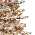 7.5 ft. Pre-Lit Flocked Slim Fraser Fir Artificial Christmas Tree with 500 UL-Listed Clear Lights