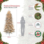 7.5 ft. Pre-Lit Flocked Slim Fraser Fir Artificial Christmas Tree with 500 UL-Listed Clear Lights