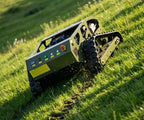 Remote Control Lawn Mower, 9HP Gas Powered Tracked Lawn Mower, 21.7" Cutting Width RC Brush Cutter, 45° Slope Climbing All-Terrain Mower for Hillside, Farm, Orchard &amp; Heavy Grass