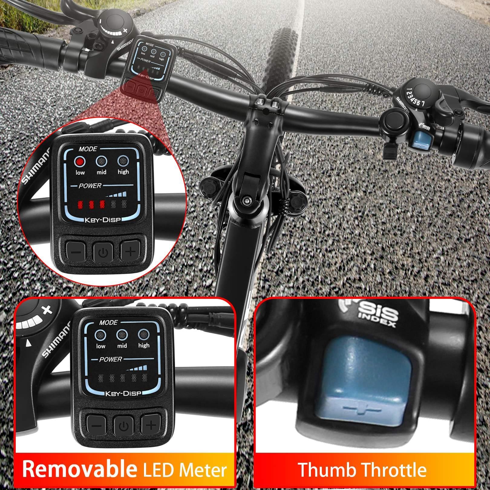VIVI 26" 350W Electric Bike Electric Mountain Bicycle for Adults,  Aluminum Alloy Electric Mountain Bicycle 20MPH Adult Bike with Removable 10.4Ah  Lithium-Ion Battery &amp; 21 Professional Speed Shifter