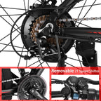 26" 21 Speed Shifter Adult Electric Mountain Bicycle for Adults Men  Sports &amp; Commute &amp; Entertainment, with Removable 10.4Ah Lithium-Ion Battery&amp;LED Headlight--Anti-Skid Anti-Vibration