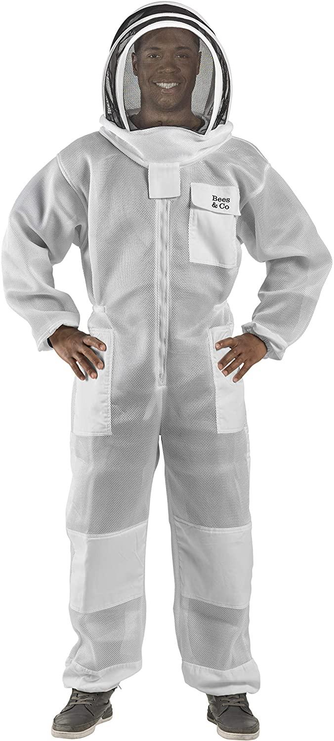 bees &amp; co u84 ultralight beekeeper suit with fencing veil