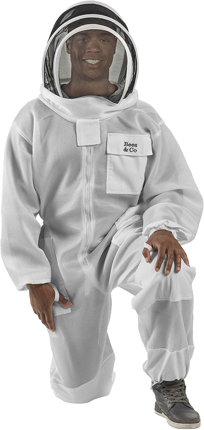 bees &amp; co u84 ultralight beekeeper suit with fencing veil