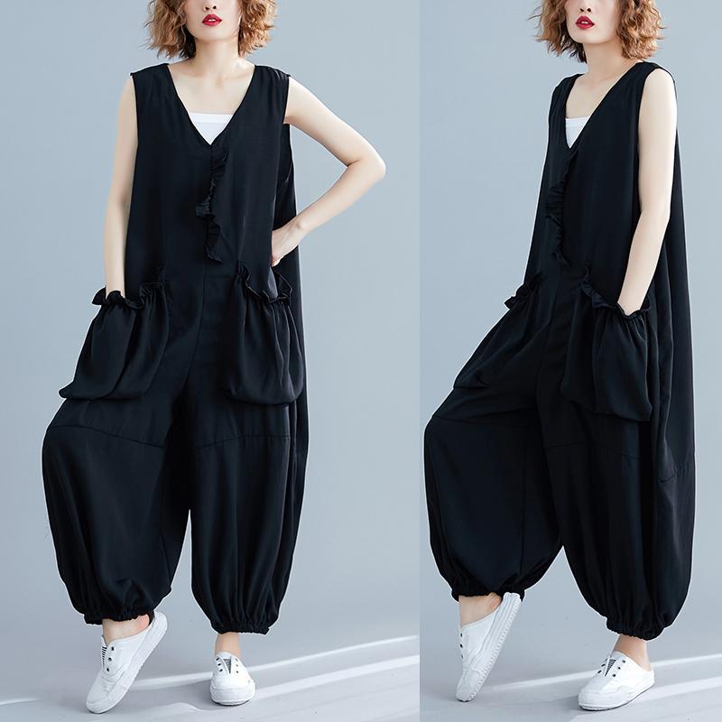 Three-dimensional Pocket V-neck Sleeveless Jumpsuit September