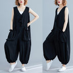 Three-dimensional Pocket V-neck Sleeveless Jumpsuit September