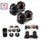 FitNest - Adjustable Dumbbells Set of 2 x 52.5 lbs Each Dumbbell (105 lbs Total)