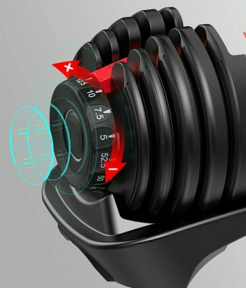 FitNest - Adjustable Dumbbells Set of 2 x 52.5 lbs Each Dumbbell (105 lbs Total)