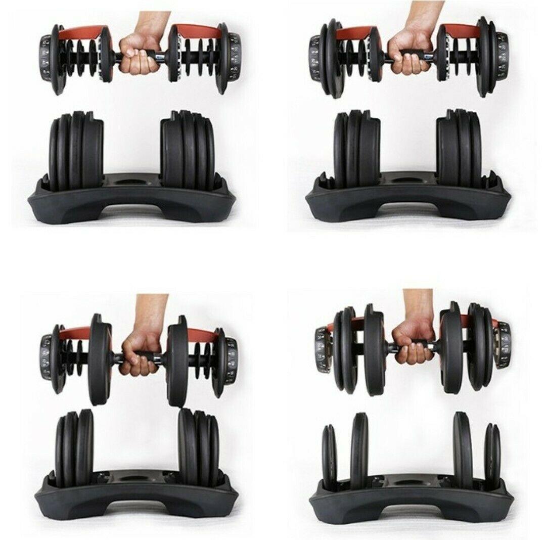 FitNest - Adjustable Dumbbells Set of 2 x 52.5 lbs Each Dumbbell (105 lbs Total)
