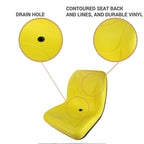 e-lva19221 flip-up seat for john deere tractors 1023e, 3025e, 3032e, 3038e, 3203