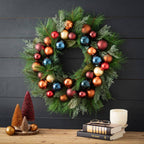 27 in. Unlit Multi-Color Festive Ornamental Pine Artificial Christmas Wreath