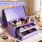 Mini Steel Tool Box with Drawers - Small Tool Chest for Small Item StoraOrganizer - Portable Metal Toolbox Organizer with Tool Drawer (mini purple)