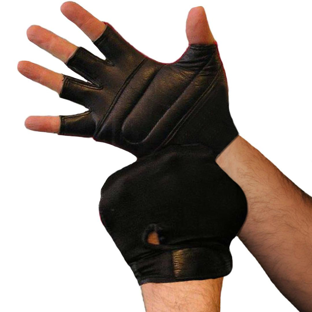 Weightlifting Gloves Lycra Leather Padded