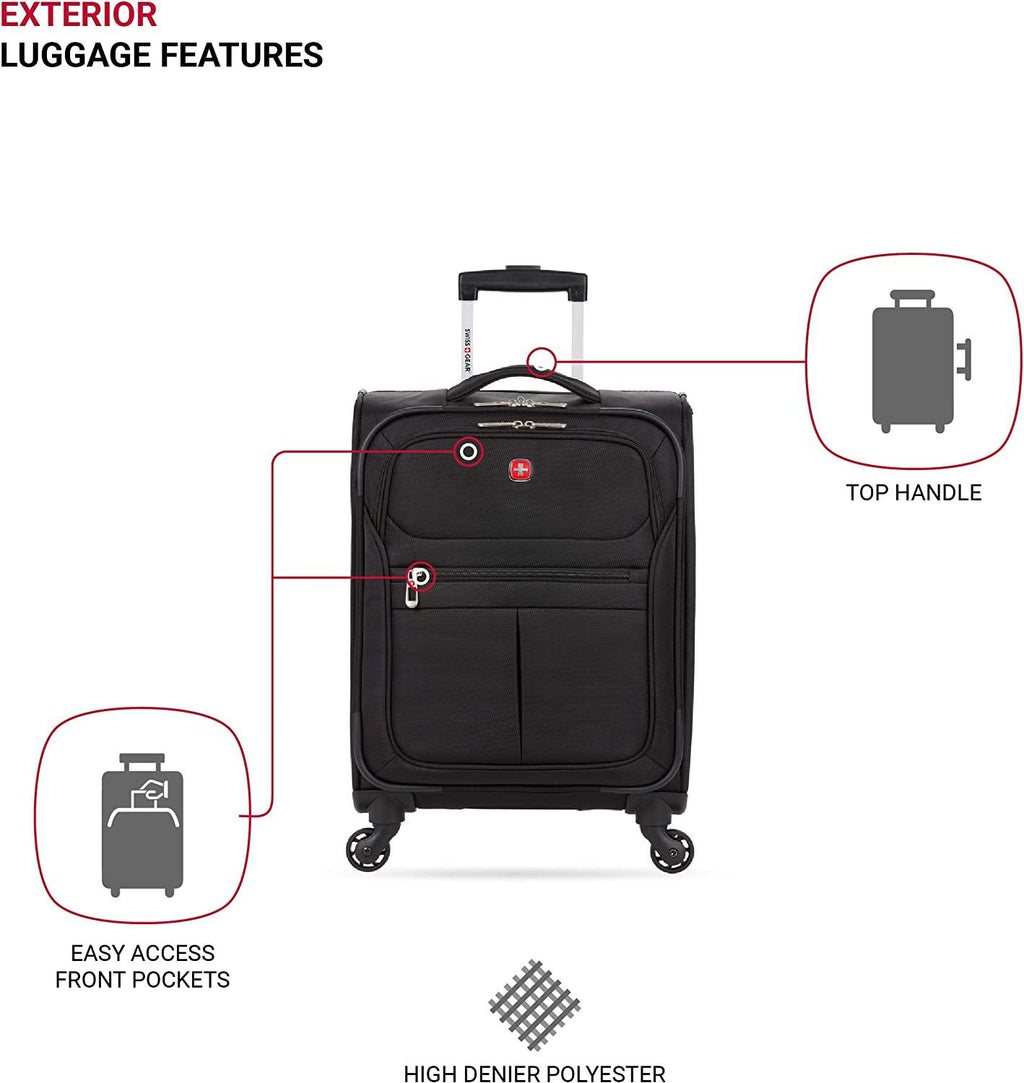 4010 Softside Luggage with Spinner Wheels, Black, Carry-On 18-Inch
