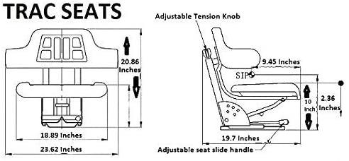 black triback style suspension tractor seat fits ford/new holland 3900 3930 3910 5000 5100 5600 5610 5900 5910 trac brand (same day  - delivers in 1-4 business days)