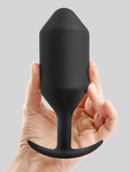 b-Vibe Snug Plug 6 XL Weighted Silicone Butt Plug 6.5 Inch, Black