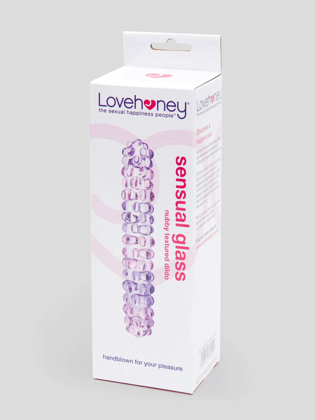 Lovehoney Nubby Textured Sensual Glass Dildo, Purple