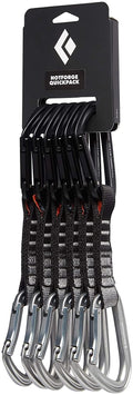 Black Diamond HotforHybrid Draw Carabiner pack 12cm (6 Pack), HotforStraightgate (top) and HotforBentgate (Bottom)