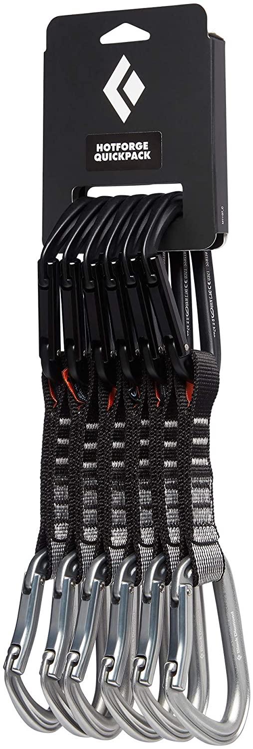 Black Diamond HotforHybrid Draw Carabiner pack 12cm (6 Pack), HotforStraightgate (top) and HotforBentgate (Bottom)