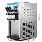Soft Serve Ice Cream Machine, 18L/H Yield Commercial Ice Cream Maker, 1200W Countertop Soft Serve Ice Cream Maker with LCD Panel Puffing ShortaAlarm for Bars Coffee Shop Restaurant (ZM-168)