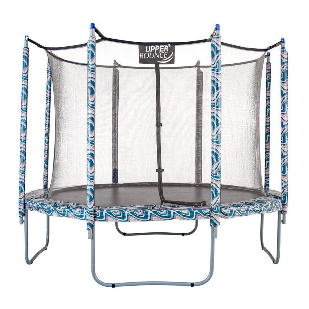 14 ft. Maui Marble Trampoline Appearance Replacement Round Safety Pad with 12-Pole Sve Protectors Set