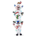 7 ft Cool White LED 3 Stacked Snowmen Holiday Yard Decoration
