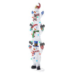 7 ft Cool White LED 3 Stacked Snowmen Holiday Yard Decoration